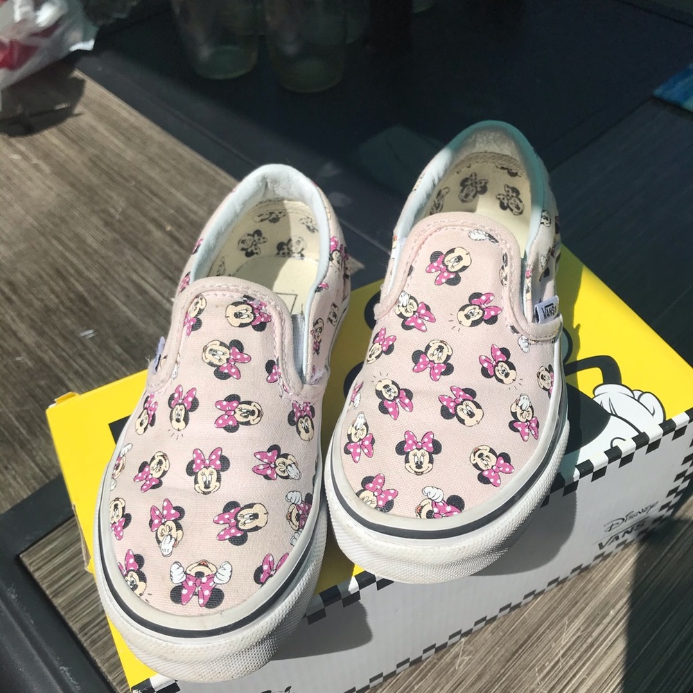Vans X Disney Minnie mouse slip on shoes youth kid